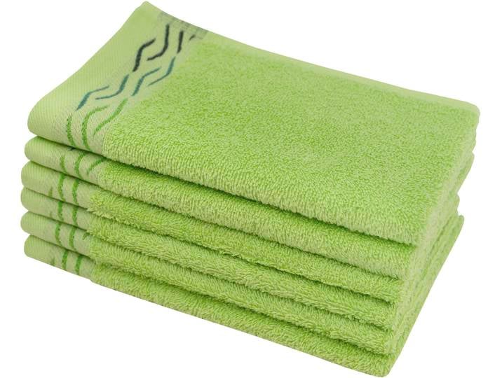 Gaestehandtuecher DYCKHOFF Wave , grün, B:30cm L:50cm, Frottier, Baumwolle, Handtücher, Gaestehandtuecher, mit Jacquard-Bordüre