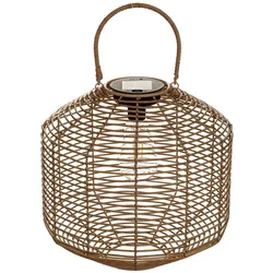 WellHome - Beige Solarlampe aus Rattan Ø30cm