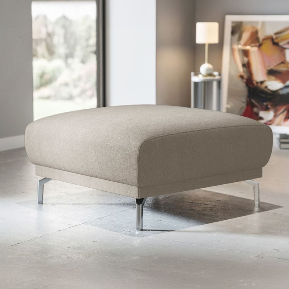 Mesonica Pouf en polyester beige Beige 75x42x75cm