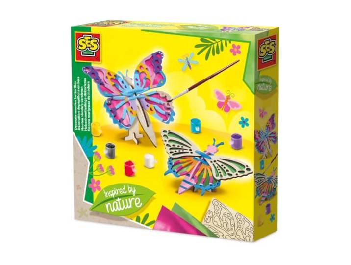SES Creative 14035 - Versier houten vlinders - Geïnspireerd door de natuur