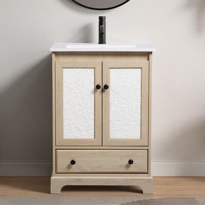 GDFStudio - Roserise Modern Freestanding Bathroom Vanity Sink with 2 Soft-Close Drawers, Sturdy Wood Construction (WITHOUT SINK)