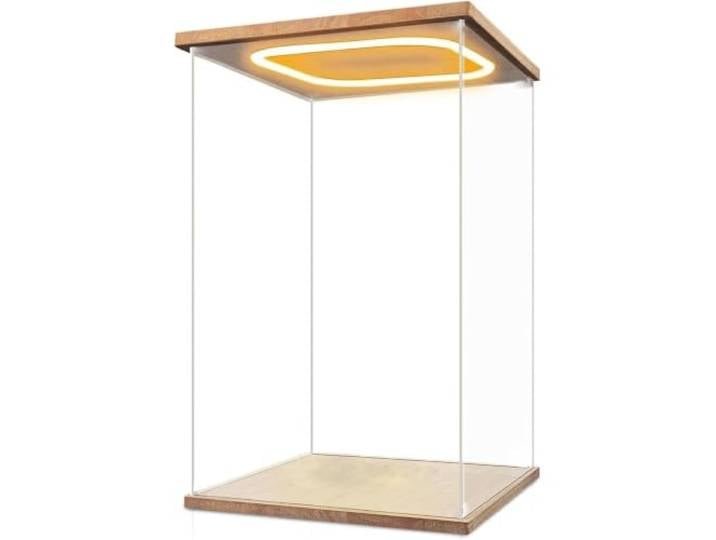 Acryl-Vitrine Mit LED-Leuchten, Display-Box, Verbindendes Design, Montage, Puppen-Display-Würfel For Figuren, Spielzeug, Bausteine(12x24x24in (30X60X60cm))
