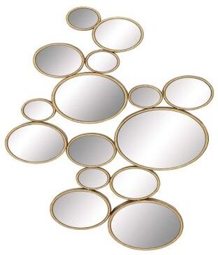 Cosmoliving By Cosmopolitan Gold Metal Wall Mirror by Quinn Living in Gold