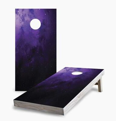 Skip's Garage Purple Night Sky Regulation 2x4 Cornhole Game Set