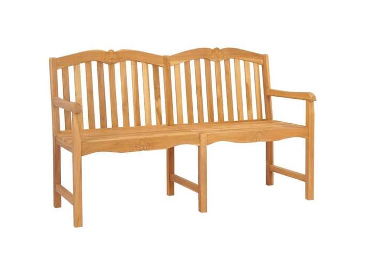Banquette - Banc en bois sculpté en rose - - bois de teck massif - naturel - 150 x 60 5 x 95 cm - hauteur d'assise 45 5 cm 95