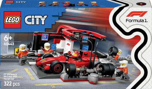 60443 LEGO CITY F1 Boxenstopp mit Boxencrew und Ferrari Flitzer