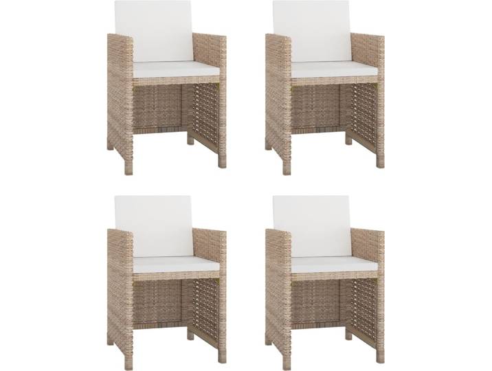 vidaXL Ensemble de jardin 5 pièces avec coussins Poly Rattan Beige