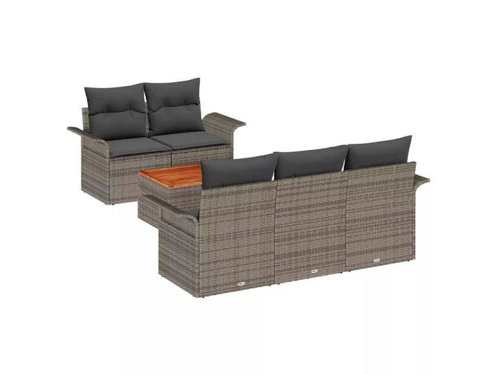 VidaXL - Modulares sofa poly-rattan, One Size, Grau
