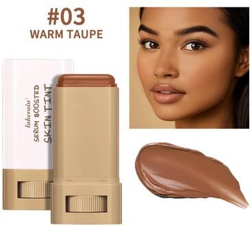 Lush Living Finds Smooth Plumper, Colors Balm Serum Boosted, Foundation Stick, High Coverage, Travel Bronze Makeup color 3