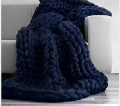 Uplift Picks Chenille Chunky Knit Throw Blanket Soft Giant Yarn Couch Blanket 04 80x80 Cm