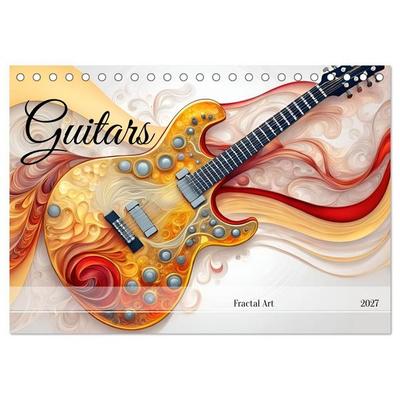 Guitars Fractal Art (Desk Calendar 2027 DIN A5 landscape), CALVENDO 12 Month DeskCalendar
