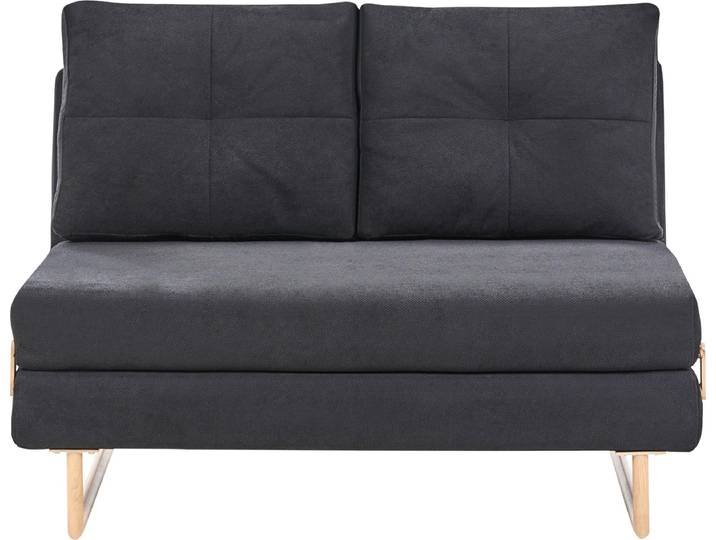 BELIANI Schlafsofa Schwarz Stoff 2-Sitzer mit Schlaffunktion Verstellbare Rückenlehne Kissen Klappsofa für Gästezimmer