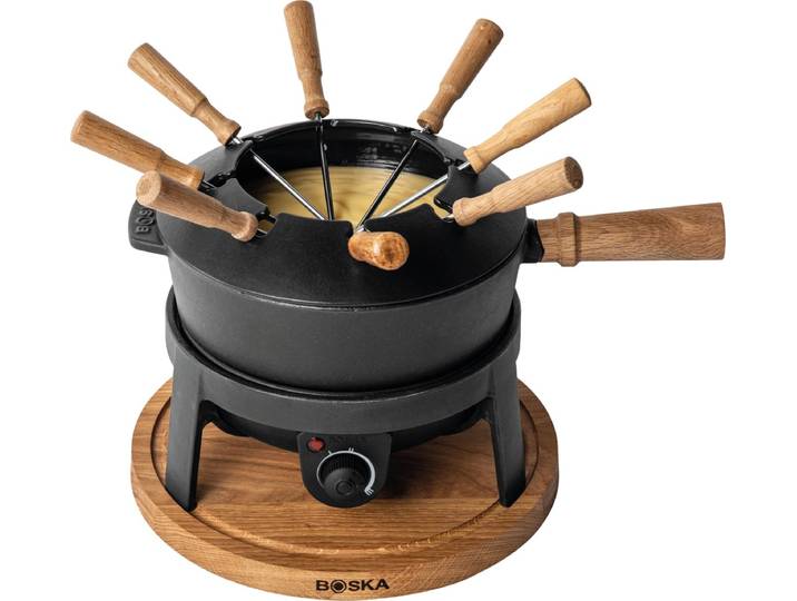 Boska Elektrische Fondueset Pro - Voor elk type fondue - 8 personen - Stijlvol gietijzer - Extra lang snoer