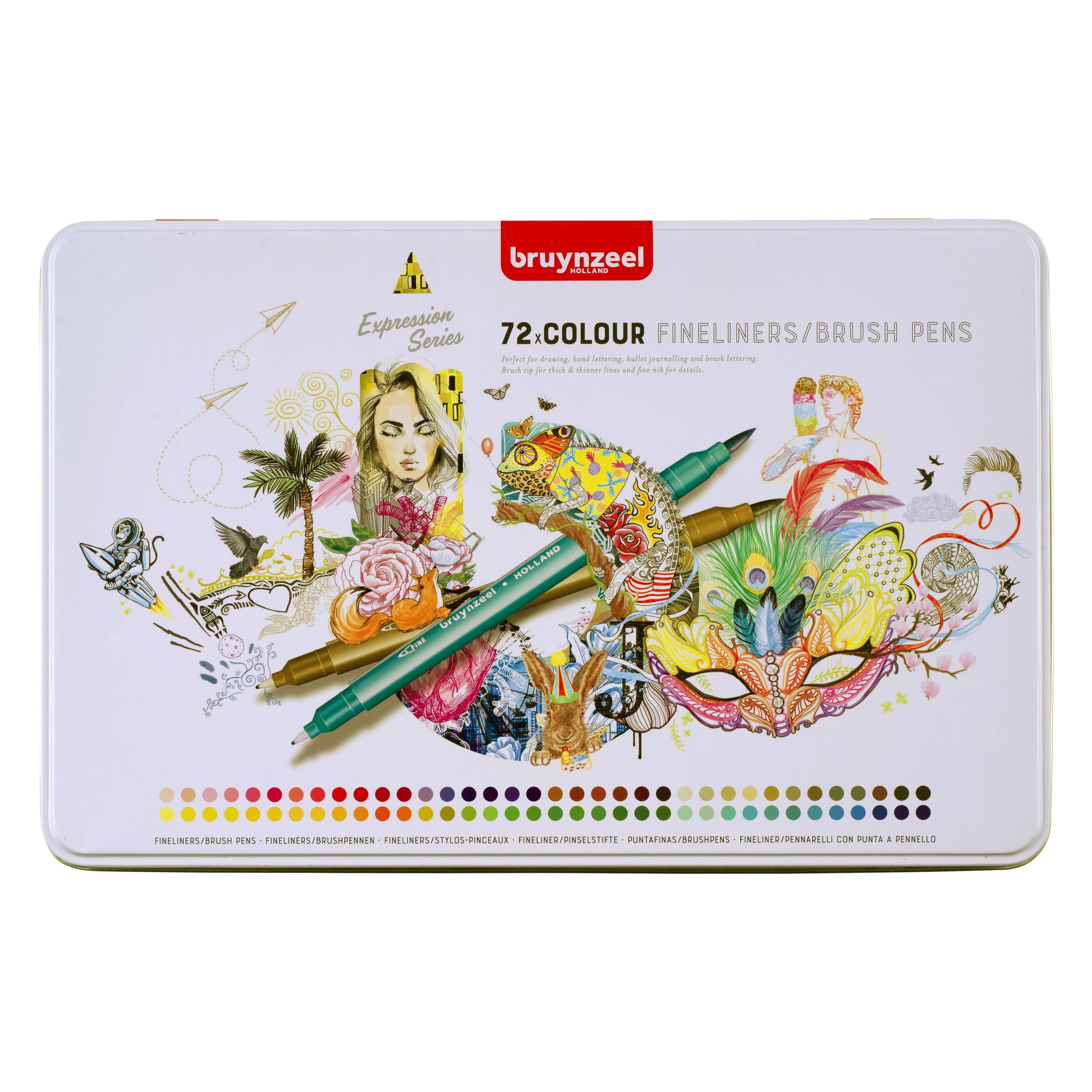Bruynzeel Fineliner/brush pen set | 72 colours (72x) (ROY-60325072)