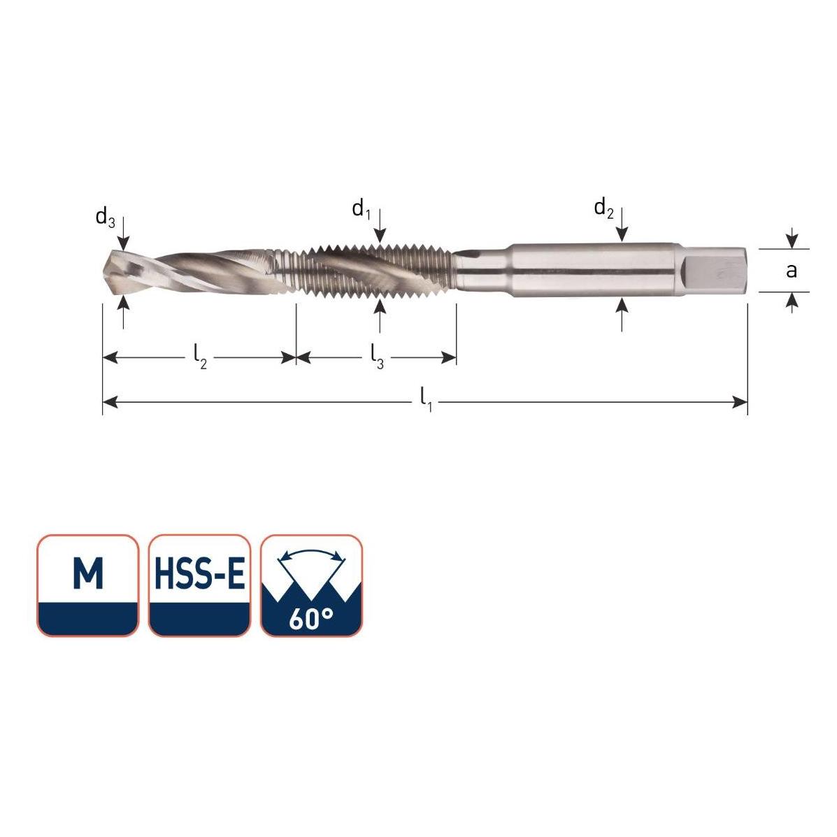 Rotec 355.0600 HSSE-Kombi-Bohrer metrisch M 6 x 1,0 (58705765)