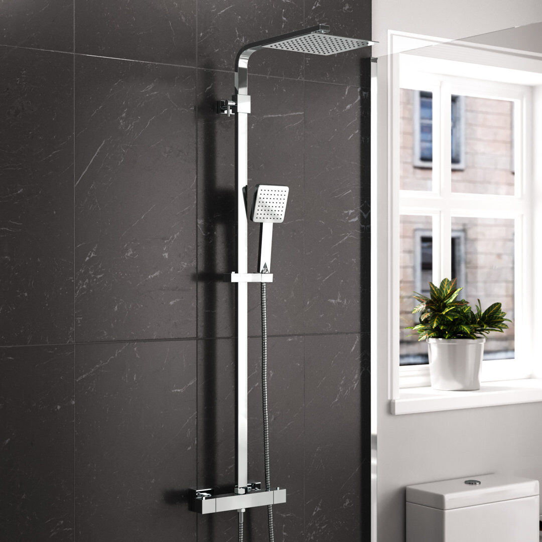 Belfry Bathroom Culler Thermostatic Shower with Dual Shower Head Silver