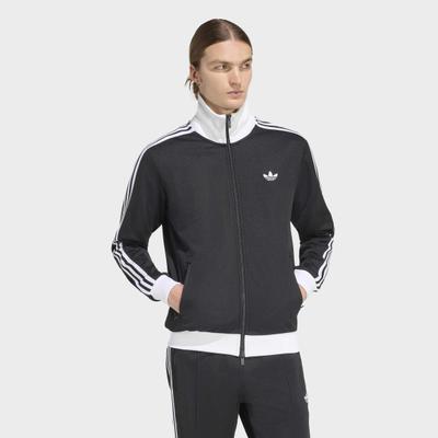Trainingsjacke ADIDAS ORIGINALS "BECKENBAUER TT", Herren, Gr. XL, schwarz-weiß (schwarz), Obermaterial: 52% Baumwolle, 48% Polyester, normal, Rundhals, Jacken Trainingsjacke, mit Rundhalsausschnitt, aus Baumwolle und Polyester, in normaler Länge
