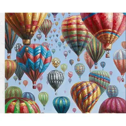 La Casa »Heissluftballons« Ölbild handgemalt 115x115 cm