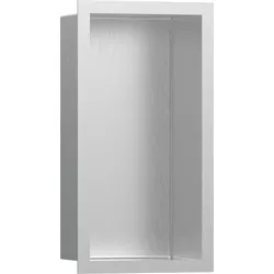 Hansgrohe XtraStoris Individual Wandnische Edelstahl gebürstet, Designrahmen 300x150x100 mm, für Nass- und Trockenbau