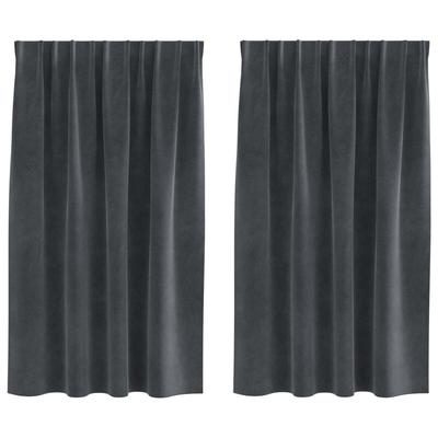 vidaXL Verdunkelungsvorhänge 2 pcs Hellgrau 140 x 140 cm Samt