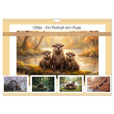 Otter - Ein Portrait am Fluss (Wandkalender 2027 DIN A4 quer), CALVENDO Monatskalender