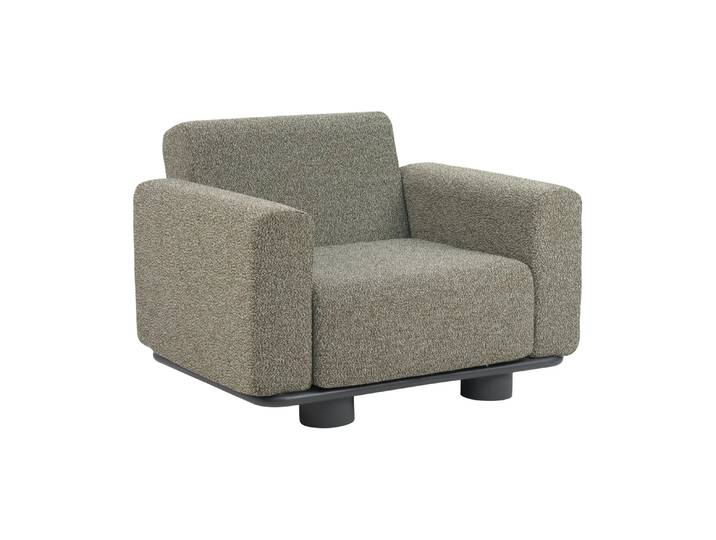 Brafab Fauteuil Bolster Anthracite-teddy verde