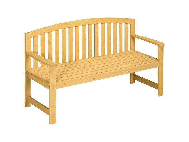 Outsunny Gartenbank 2-Sitzer aus Tannenholz Orange, Holz, 51x85x143 cm, Gartenmöbel, Gartenbänke