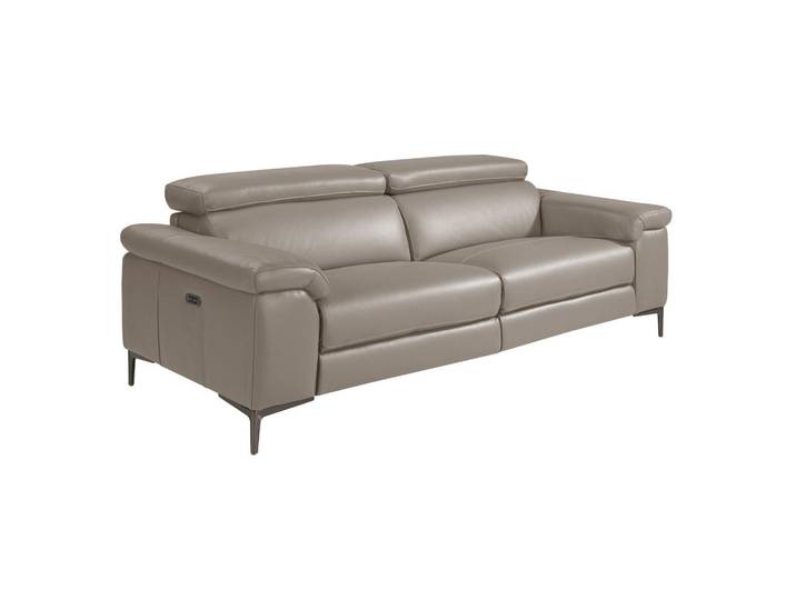 Angel Cerda 3-Sitzer Relaxsofa aus dunkelgrauem Rindsleder, elektrisch Angel Cerdá, Grau, Leder, Echtholz,Pinie, Uni, Füllung: Polyurethan (PUR),Polyurethan (PUR),Polyurethan (Pur), einzeln stellbar,Rechteckig, 214x97x102 cm, Wohnzimmer, Sofas & Couches, Sofas, 3-Sitzer Sofas