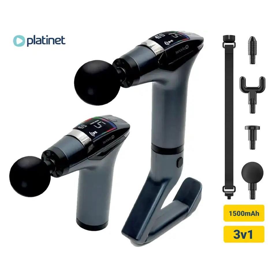 Platinet Massage Gun Pro 1500mAh Silber (4 Stufen) (54829057)
