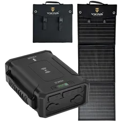 Viking Set powerbanka VIDAR III a solární panel L60 PD (96000 mAh), Powerbank, Schwarz