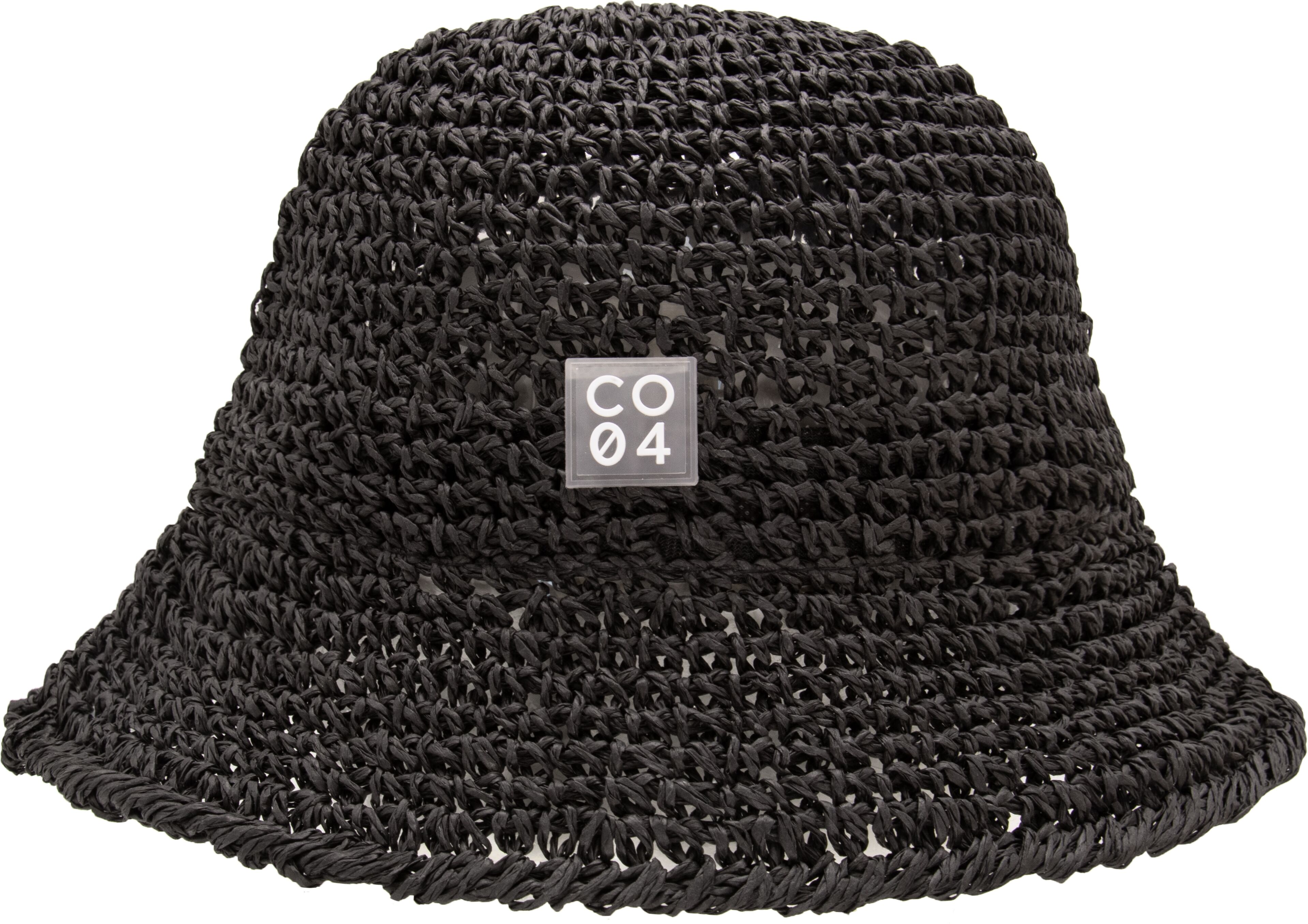 Sonnenhut CHILLOUTS "Riga Hat", Damen, Gr. S (M), schwarz, Kunstfaser, unifarben, Hüte Sonnenhut, Boho-Hut aus Papierstroh mit knautschbarem Design schwarz S (M)