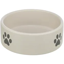 Trixie Voerbak / Drinkbak Hond Pootmotief Keramiek Lichtgrijs / Grijs - 300 Ml 12 Cm (30 cl), Futternapf