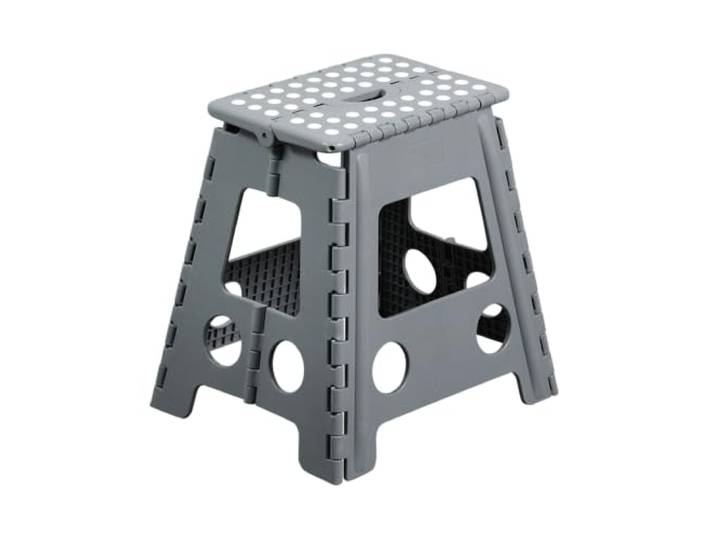 KESPER Sitzhocker faltbar, Material: Kunststoff, Maße: 31 x 22 x 39 cm, Farbe: Grau, belastbar bis 110 kg 70835