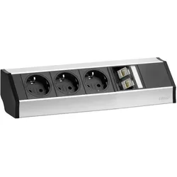 Schulte, Steckdosenleiste, ELEKTROTECHNIK EVOLINE V-DOCK DATA SMALL (93600023) (3x, CEE 7/3, 3 m)