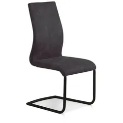 2er-Set Stuhl Milano Mikrofaser Schwarz Carbon