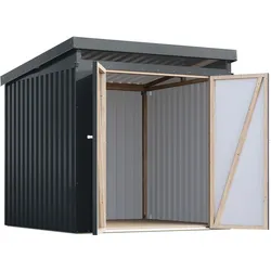 Karibu Metall Gerätehaus Iridium anthrazit Doppeltür B 207 x T 209 cm (Iridium 2)