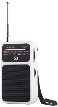 LightInthebox Mini Portable AM FM Radio, Pocket Size Transistor Radio with Analog Tuning, Telescopic Antenna, Built-in Speaker and Wrist Strap, Battery Powered Travel Radio for Hiking and Daily Use
