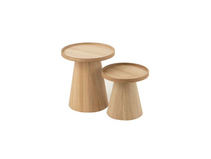 Set de tables basses rondes en bois
