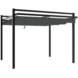vidaXL Gartenpavillon mit Ausziehbarem Dach Anthrazit 3x3 m Aluminium