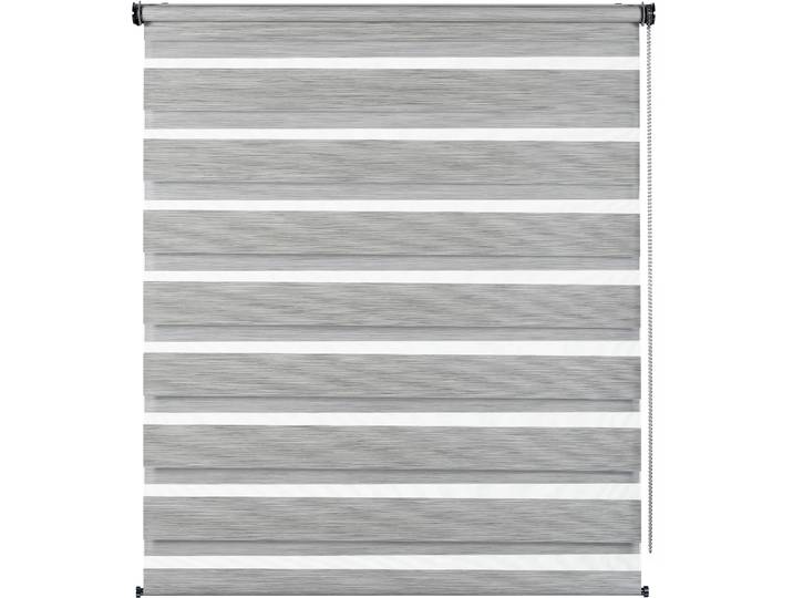 Doppelrollo GARDINIA de luxe , grau (grau, melange), B:90cm H:240cm, Polyester, Rollos, Doppelrollo, hochwertiges Gesamtkonzept mit silbernen Metallkomponenten