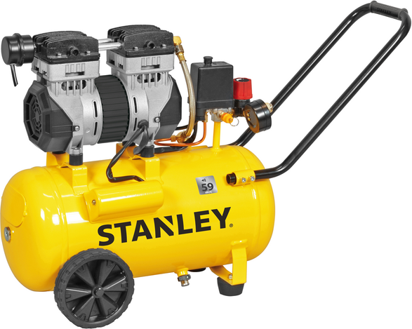 Stanley DST 150/8/24 SXCMS1324H - Elektrischer Kompressor auf Wagen  - 24 lt oilless - leise