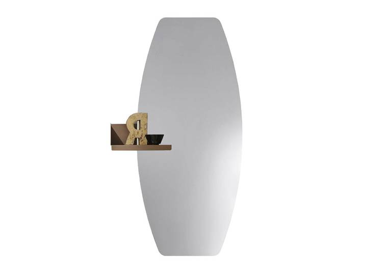 MEME DESIGN miroir murale avec 1 étagère CACTUS BOTTE COMPLETO (Étagères à gauche, couleurs privées - verre et métal)
