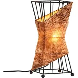 Tischlampe Beistelllampe Tischleuchte braun Wohnzimmerlampe Schlafzimmerlampe Nachttischleuchte, 1x E14, BxH 15 x 34,5 cm