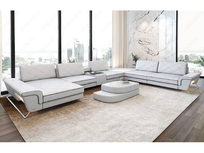 Wohnlandschaft Ferrara XXL U-Form in Leder