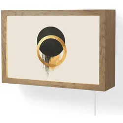 WANDLEUCHTE Abstraktes Design - Schwarzer Kreis - Farbflecken LED 30x20 cm Wandlampe