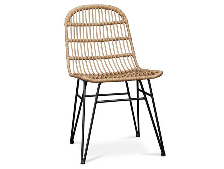Chaise de salle à manger en osier synthétique - Magony Marron foncé