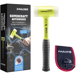 Halder, Hammer, SUPERCRAFT-Schonhammer D50 mit bruchsicherem Stahlrohrstiel, -fluoreszierend beschichtet und PARAT (1378 g)
