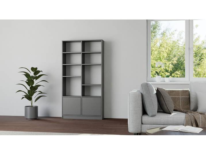 Stylishes Geschirrregal nach Maß Premium Dekore Basaltgrau