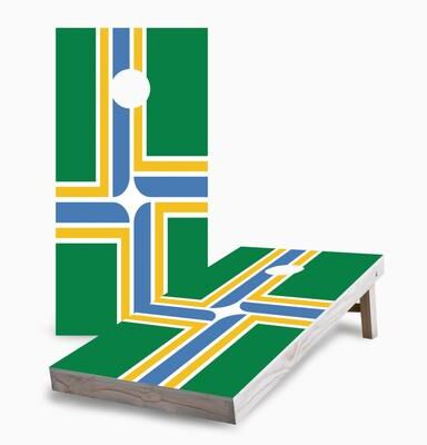 Skip's Garage Portland City Flag Corn Hole Board Set