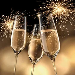 Ambiente 20 Servietten Papier 33x33cm 3-lagig - hochwertige Einweg Papierservietten Feuerwerk Sektgläser Motiv Partyservietten Silvester Neujahr Jubiläum Party